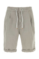 Brunello Cucinelli Grey Linen Bermuda Shorts