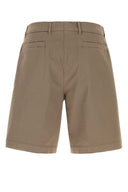 Brunello Cucinelli Mud Stretch Cotton Bermuda Shorts