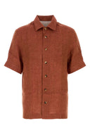 Camicia Brunello Cucinelli In Lino Mattone
