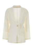 Brunello Cucinelli White Silk Blazer