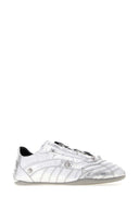 Balenciaga Silver Leather City Sneakers