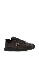 Prada Zapatillas Prax 2.0 de cuero marrón oscuro