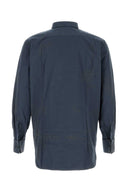 Chemise en popeline bleu marine Prada
