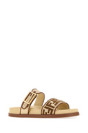 Fendi Two Tone Raffia Fendi Feel Slippers