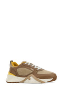 Fendi Two Tone Leather And Suede Fendi Flow Sneakers