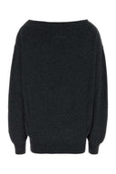 Mm6 Maison Margiela Dark Grey Wool Blend Mini Sweater Dress