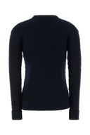 Granatowy, wełniany sweter Bottega Veneta