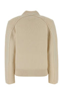Bottega Veneta Strickjacke aus elfenbeinfarbener Wollmischung
