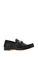 Gucci Black Leather Gucci Lugano Loafers