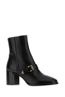 Prada Black Leather Ankle Boots