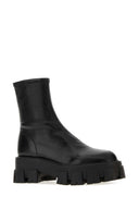Prada Black Nappa Leather Monolith Ankle Boots