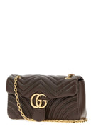 Gucci Mud Nappa Leather Medium Gg Marmont Shoulder Bag
