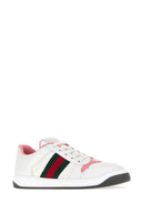 Gucci White Fabric Screener Sneakers