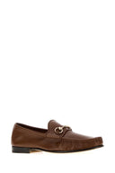 Gucci Brown Leather Gucci Lugano Loafers