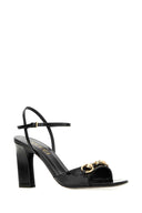 Gucci Black Leather Signora Sandals