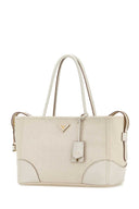 Prada White Canvas Large Shopping Bag