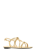Prada Gold Nappa Leather Sandals