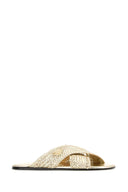Prada Gold Leather Slippers