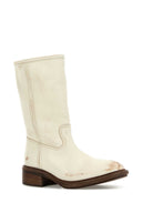 Prada Ivory Leather Boots