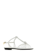 Prada White Leather Sandals