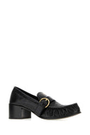 Schwarze Leder-Loafer von Miu Miu