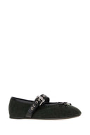 Miu Miu Bottle Green Flannel Ballerinas