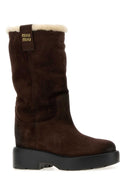 Miu Miu Dark Brown Suede Boots