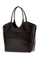 Miu Miu Dark Brown Ivy Leather Shopping Bag
