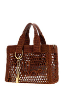 Chloe Caramel Raffia Summer Banana Shopping Bag