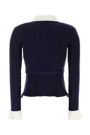 Self Portrait Navy Blue Knit Cardigan