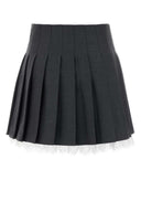 Self Portrait Dark Grey Twill Mini Skirt