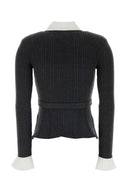 Self Portrait Dark Grey Knit Cardigan