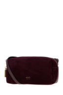 Khaite Plum Ruskind og læder Mini Kye Crossbody taske