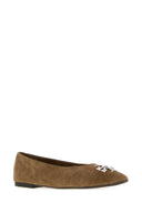 Tory Burch Cappuccino Suede Charlie Ballerinas