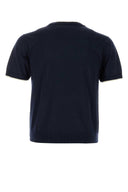 Versace Navy Blue Stretch Wool Sweater
