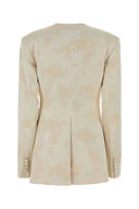 Ganni Ivory Satin Blazer