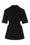 Ganni Black Stretch Cotton Blazer