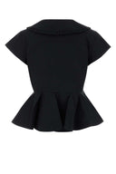 Ganni Black Poplin Top