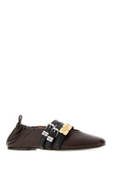 Ganni Chocolate Synthetic Leather Ballerinas