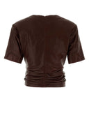 Magda Butrym Chocolate Leather Top
