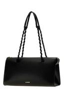 Jil Sander Black Leather Tangle Tent Shoulder Bag