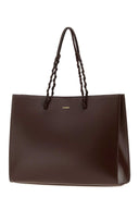 Jil Sander Chocolate Leather Tangle Shopping Bag