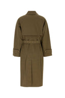 Trench in misto cotone verde militare di Michael By Michael Kors