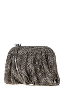 Benedetta Bruzziches Grey Rhinestones Knit La Petite Venus Clutch