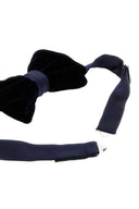 Giorgio Armani Midnight Blue Stretch Velvet Bow Tie