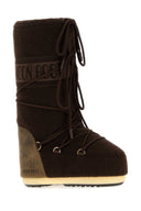 Moon Boot Dunkelbraune Filz-Icon-Stiefel