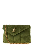 Borsa a tracolla Puffer Toy in pelle scamosciata verde oliva Saint Laurent