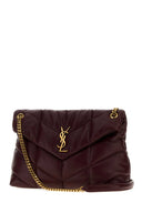 Borsa a spalla Loulou media Saint Laurent in nappa bordeaux