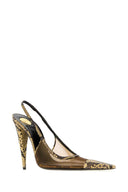 Zapatos de tacón Jema de cuero y malla multicolor de Saint Laurent