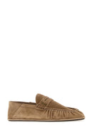 Mocassins Le Loafer en daim cappuccino Saint Laurent